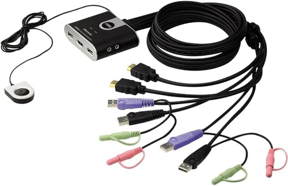 ATEN CS692 ATEN 2-port USB2.0 HDMI Cable KVM. Cable length: 1.2m. Audio enabled. (Plastic, Mini type)