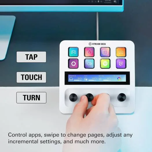 Elgato Stream Deck + White Edition (10GBD9911) - USB-C view 2