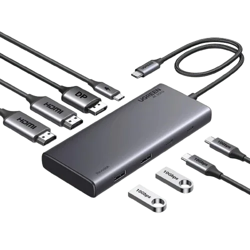 UGREEN CM639-35625 UGREEN 35625 USB-C 8in1Adapter 4K@60hZ Hdmi x2 DPx1 USB-A3.2x2 USB-C3.2x2 10Gbps PD100W