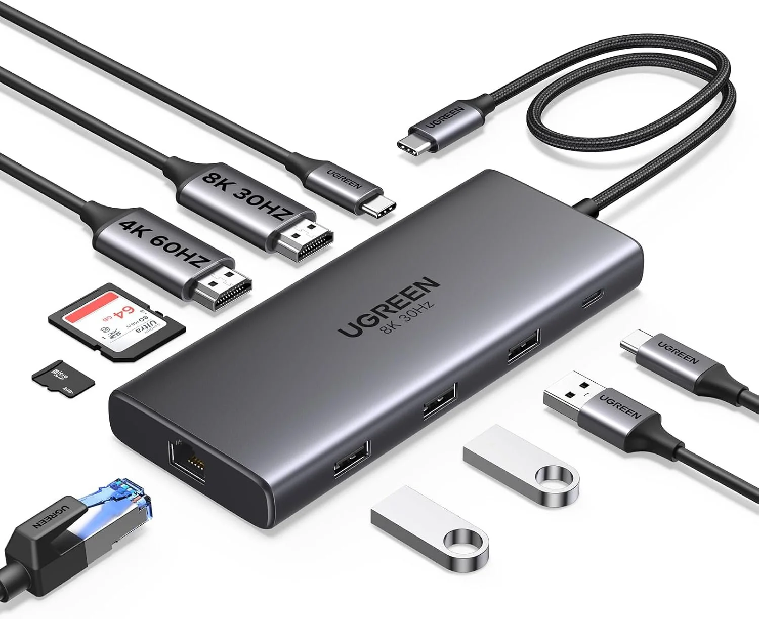 UGREEN CM639-15534 UGREEN 15534 CM639 10-IN-1 USB-C ADAPTER