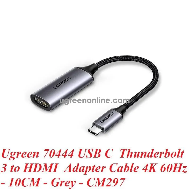 UGREEN CM297-70444 Ugreen USB 3.1 Type C to HDMI ver 2 , support 3D, 4K*2K@60HZ/2K 144HZ converter Black 4K@60hz view 2