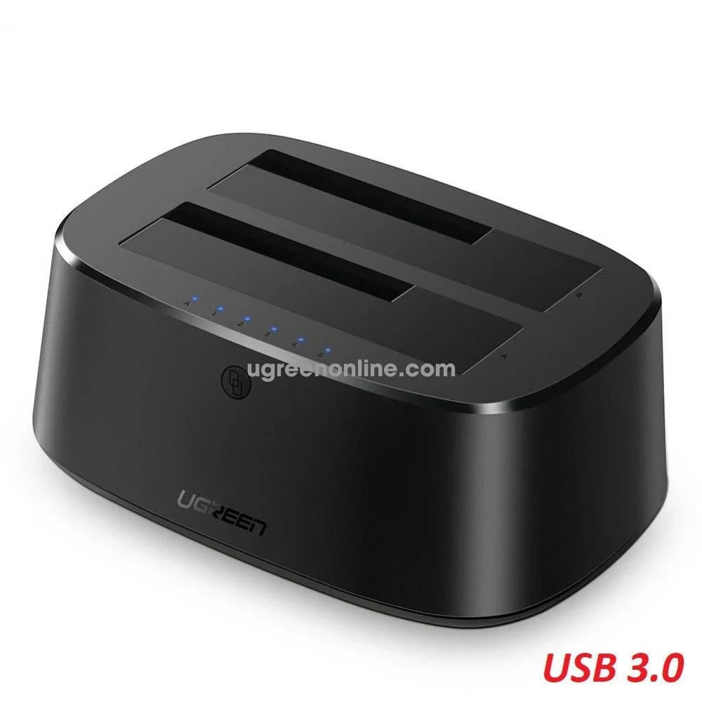 UGREEN CM198-50856 Ugreen Usb 3.0 To Sata Dual Bay Hard Drive Docking Station - Uk Plug