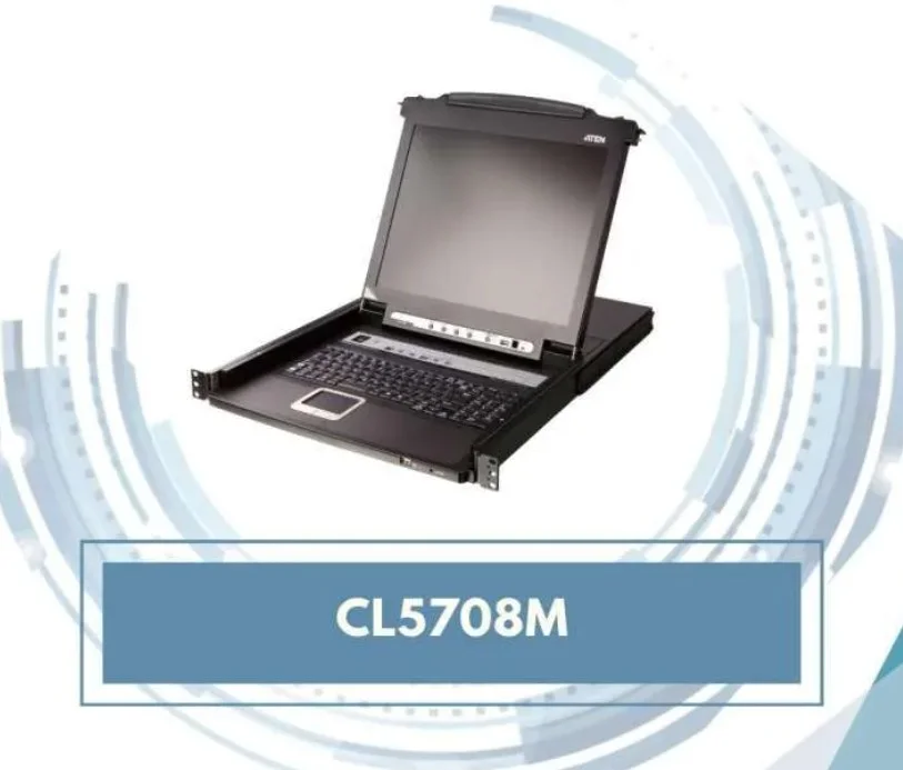 ATEN CL5708 8-Port PS/2-USB VGA Single Rail LCD KVM Switch