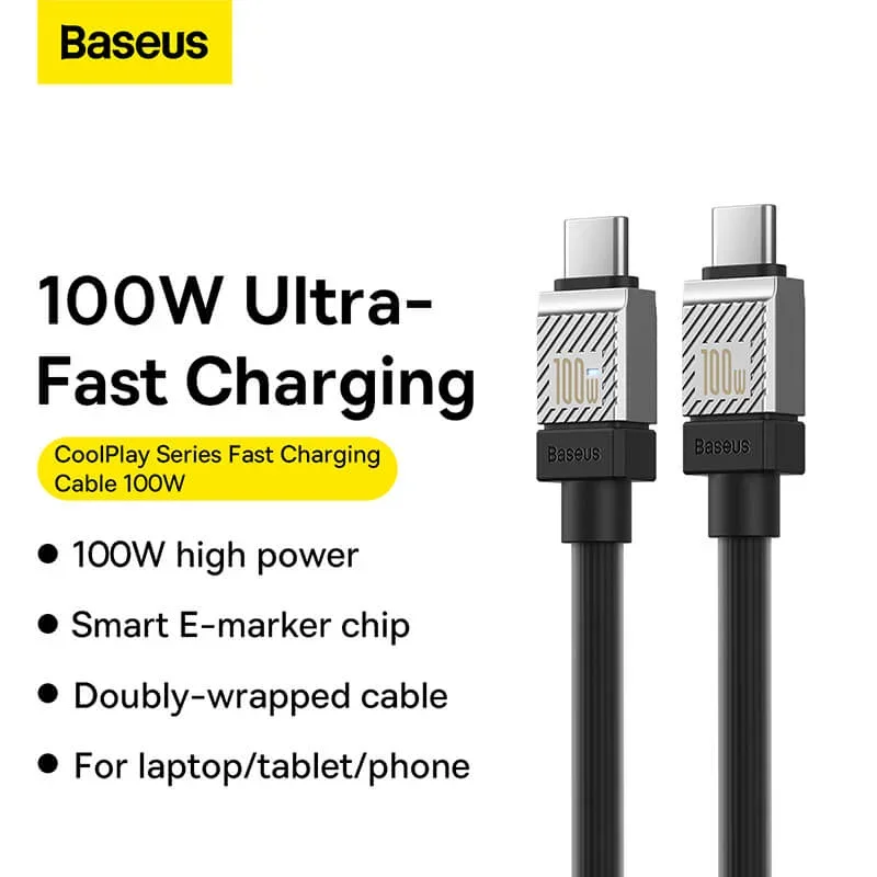 BASEUS CAKW000201 Baseus CoolPlay Series USB-C to USB-C 100W 1m Black