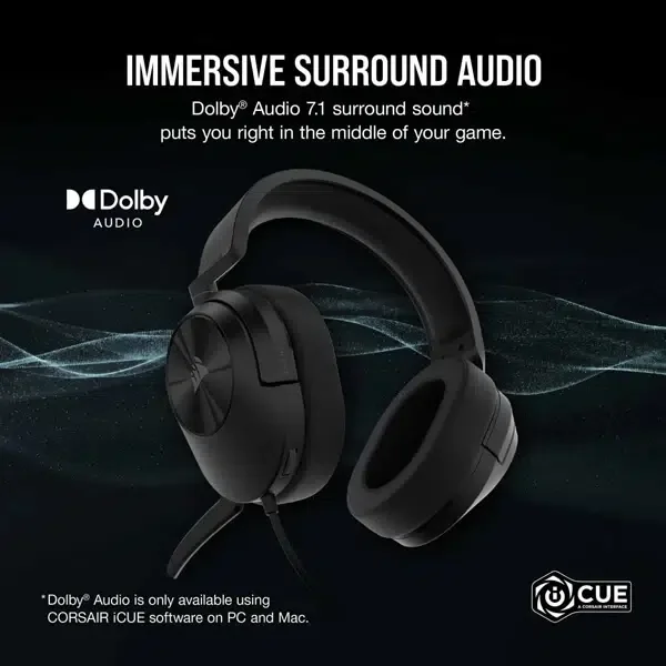 Corsair HS55 Surround Gaming Headset, Carbon CA-9011265-AP view 2