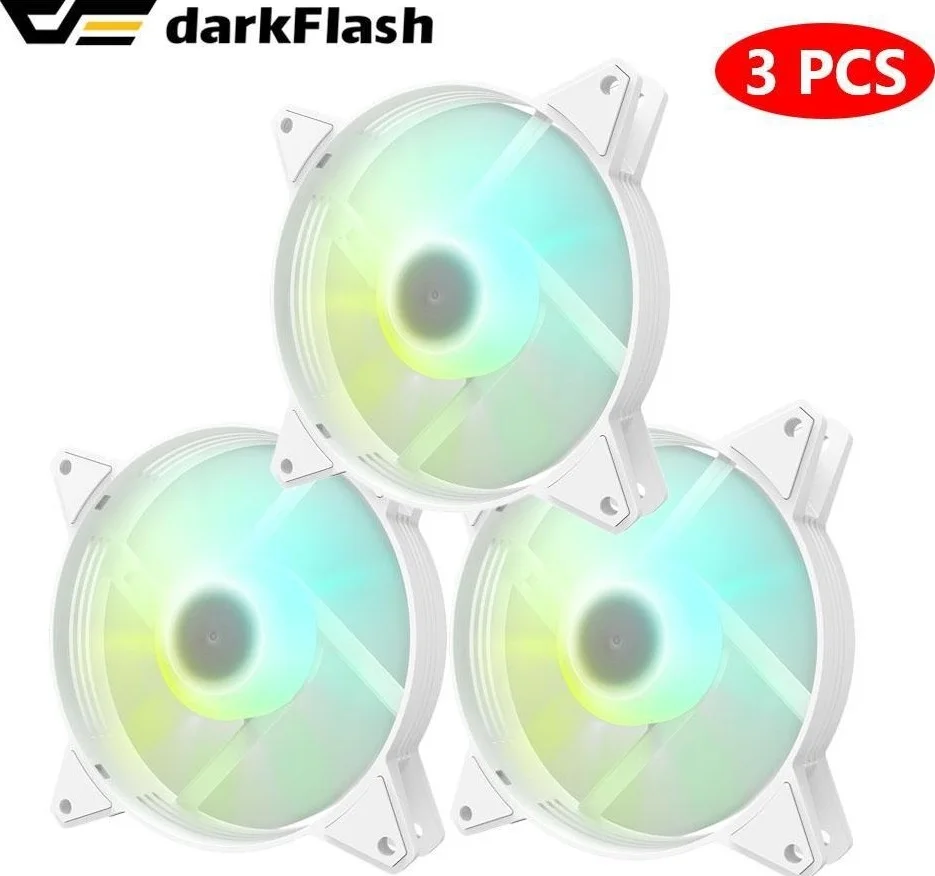 DARKFLASH C6MS-W3 120Mm White Color 3 Pack C6MS-W3
