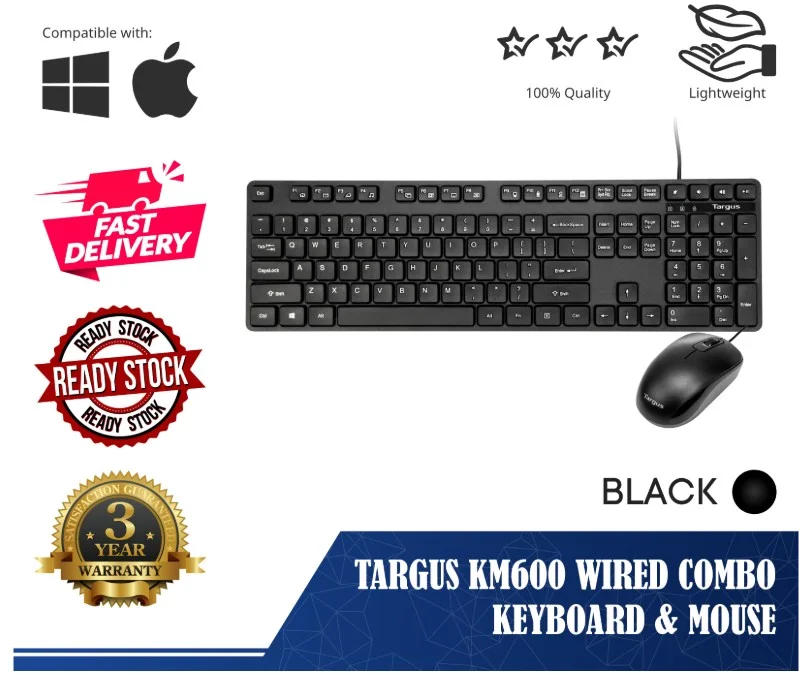 TARGUS AKM600AP Targus Km600 Corporate Usb Wired Keyboard & Mouse