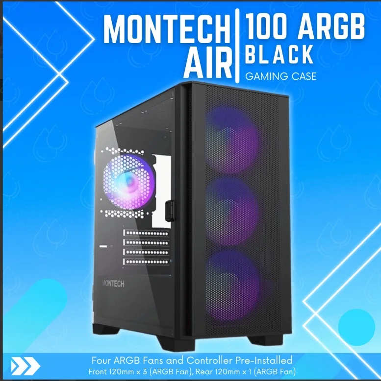 MONTECH AIR100ARGB-B MONTECH AIR 100 ARGB MATX (BLACK)