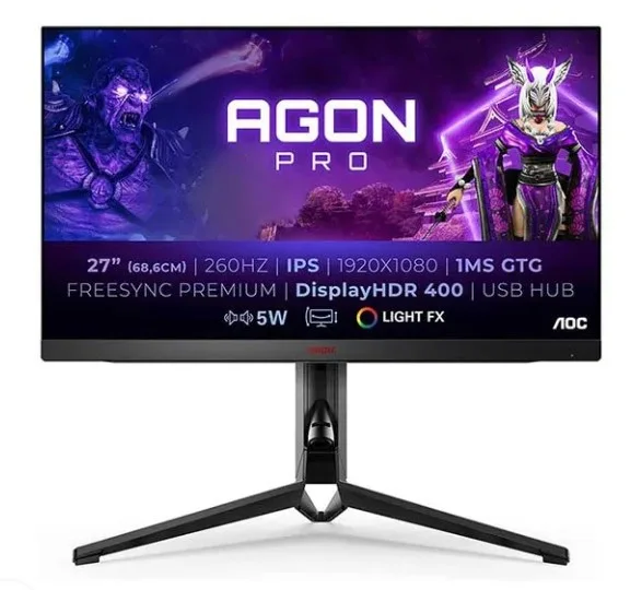 AOC AG274FZ AOC AG274FZ IPS 2*HDMI/ 2*DP/ Adaptive Sync/ Height Adj/ Pivot/ SPK/ HDR 400/ 260Hz/ 0.5ms