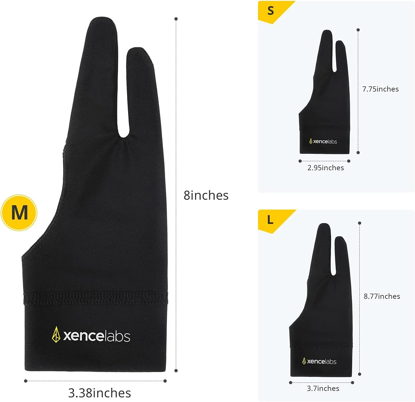 XENCELABS ACG12-M XENCELABS, Artist Glove, Drawing Glove Black Size M