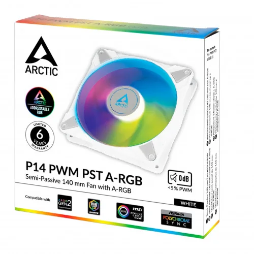 ARCTIC P14 PWM PST ARGB (White)
