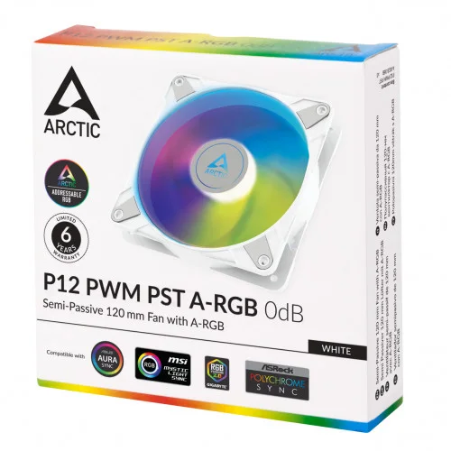 ARCTIC P12 PWM PST ARGB (White)