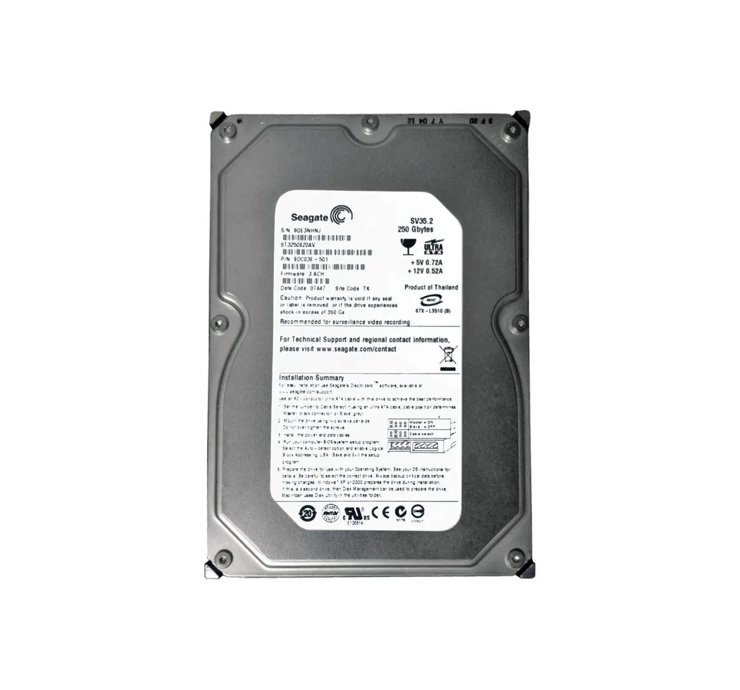 Seagate DB35.3 Series 160GB 7200RPM IDE HDD 9CZ012-301