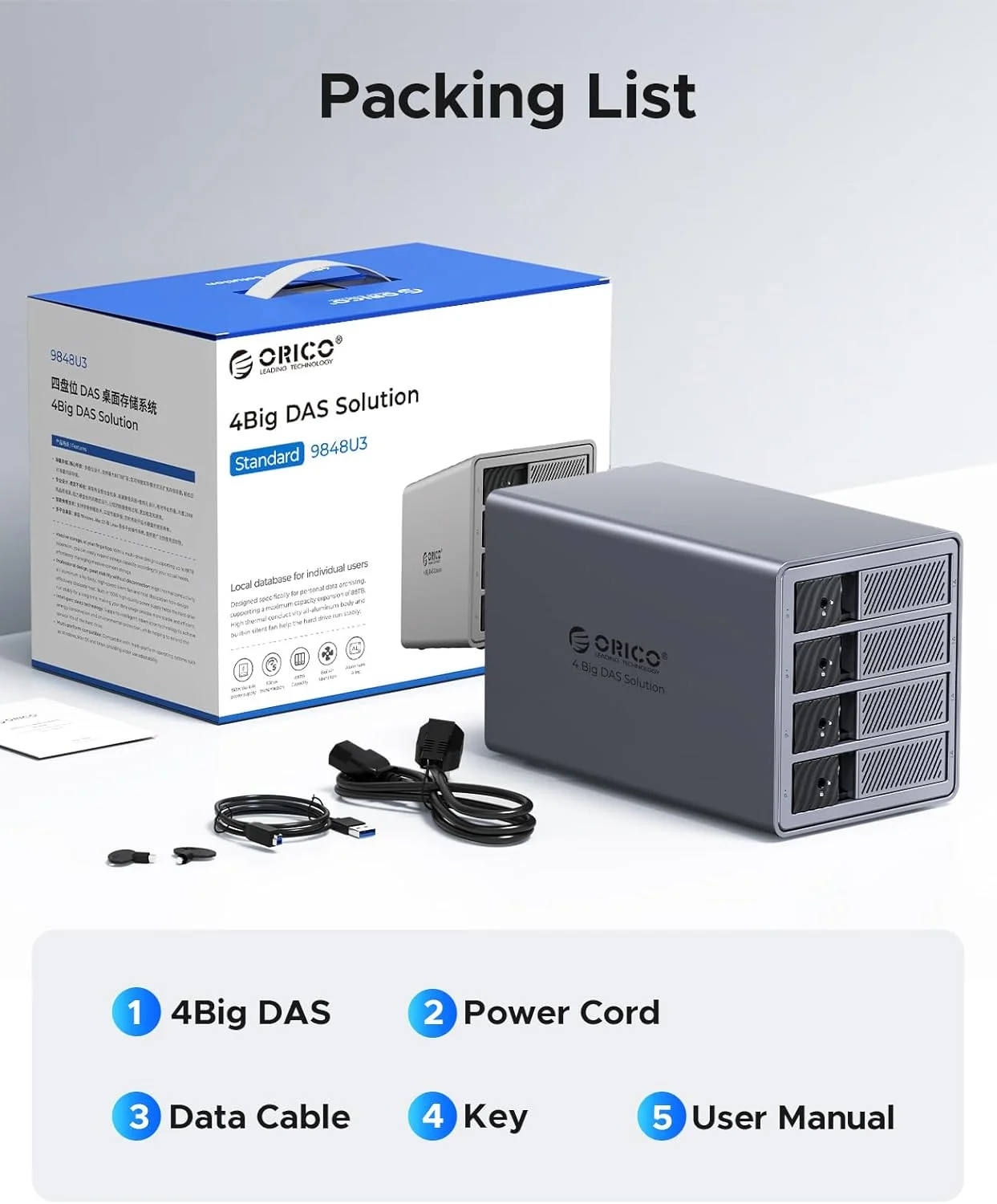 ORICO 9548U3 ORICO 4 Bay Hard Drive Enclosure Aluminum USB3.0