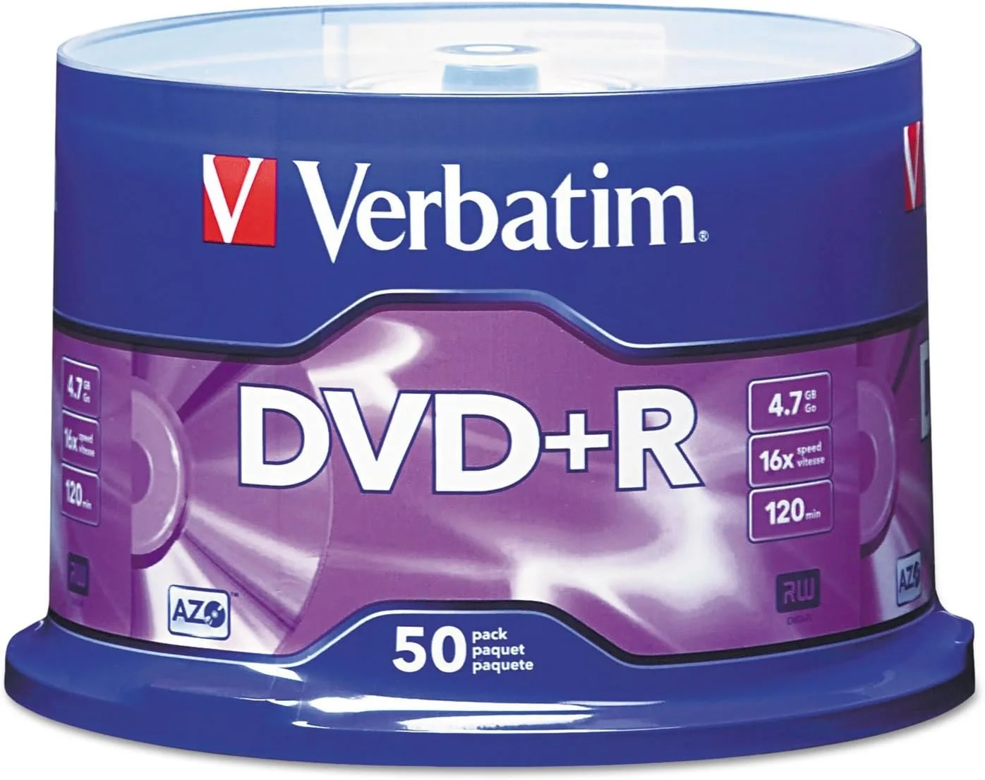 VERBATIM 95037 Verbatim 4.7GB up to16x Branded Recordable Disc DVD+R