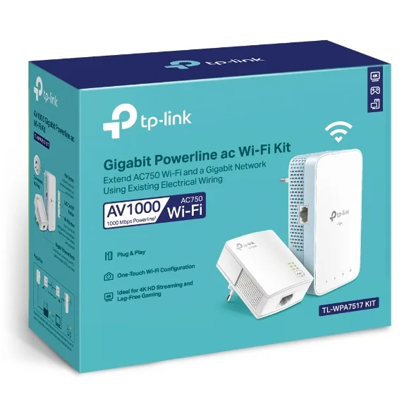 TP-LINK AV1000 Gigabit Powerline ac Wi-Fi Kit (TL-WPA7517 KIT) view 2