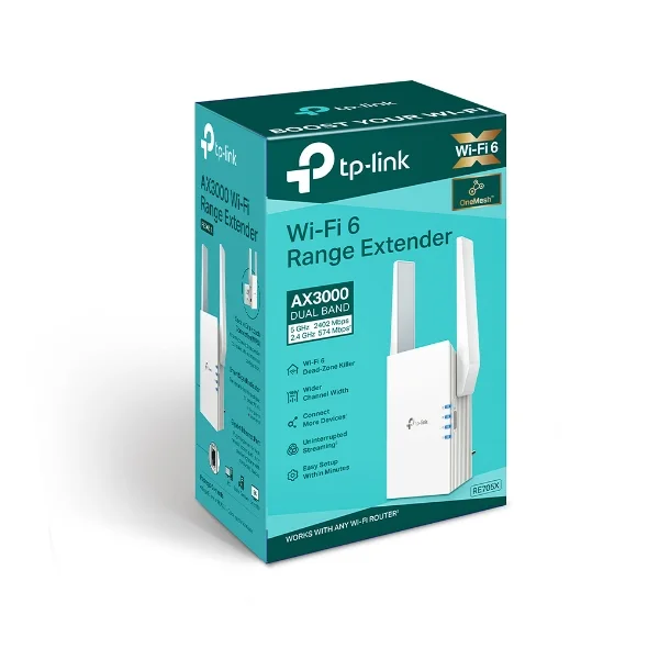 TP-Link RE705X Mesh AX3000 Wifi 6 Range Extender view 3