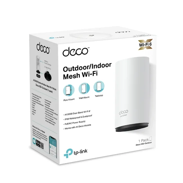 TP-Link Deco X50-Outdoor(1-pack) Deco Outdoor Mesh WiFi, AX3000 Dual Band WiFi 6 Mesh view 4