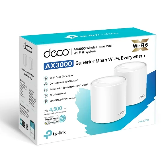 TP-Link AX3000 WHOLE HOME MESH WIFI 6 SYSTEM 2pk Deco X50 2pk