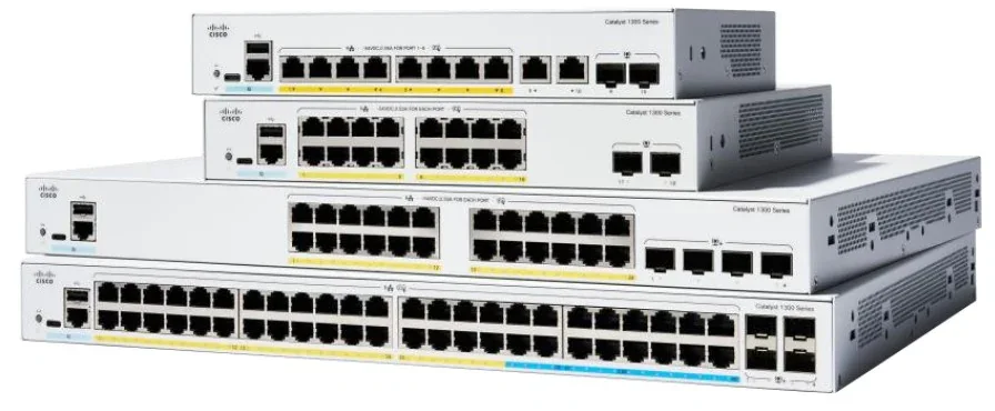 Cisco Catalyst 1300X 24-port GE PoE 4x10G SFP+ Cisco 1300X C1300X-24P-4X 24 Ports Manageable Ethernet Switch - Gigabit Ethernet, 10 Gigabit Ethernet, 25 Gigabit Ethernet - 10/100/1000Base-T, 10GBase-X, 25GBase-X - 3 Layer Supported - 487 W Power Consumption - 385 W PoE Budget - Twisted Pair, Optical Fiber - PoE Ports - Compact, Rack-mountable