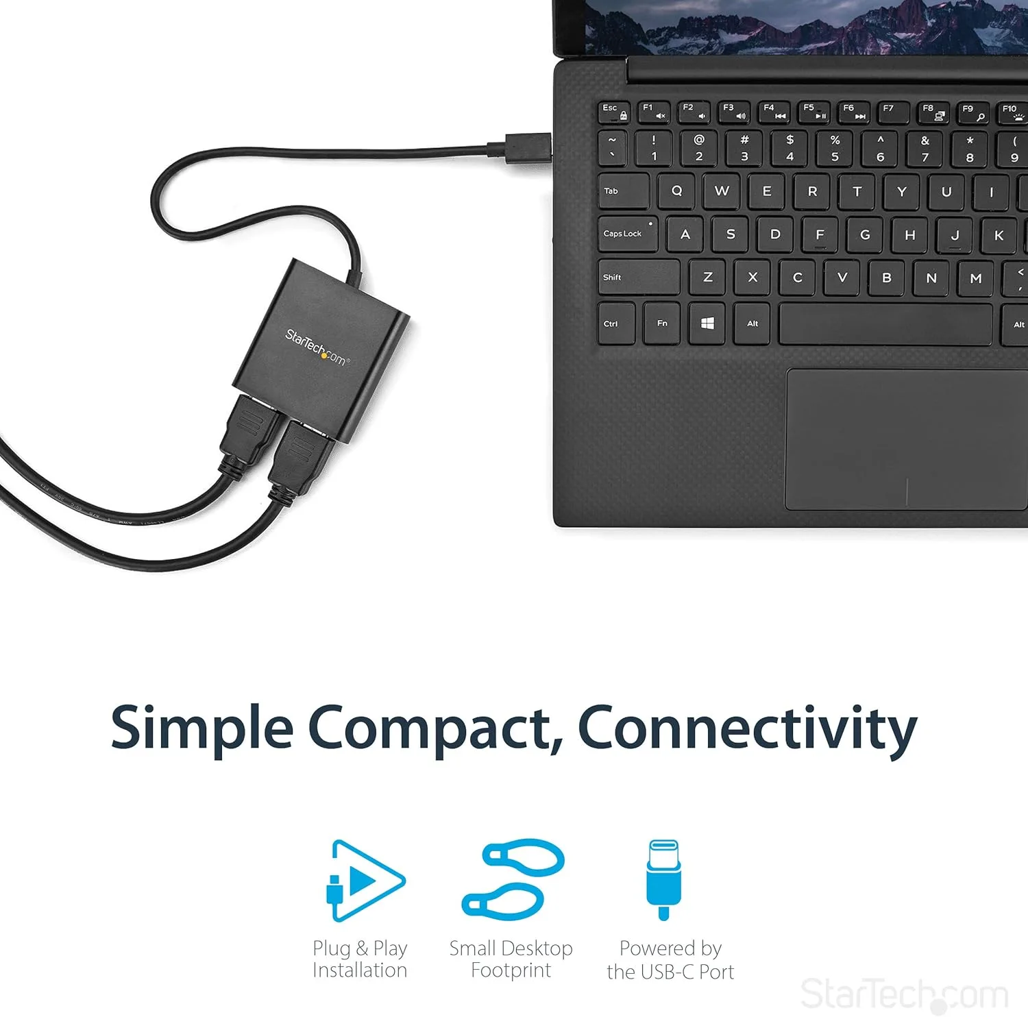 Startech.Com USB-C TO HDMI MST MULTI-MONITOR SPLITTER StarTech.com Signal Splitter - Plastic - 3840 × 2160 - 2 x HDMI Out - USB