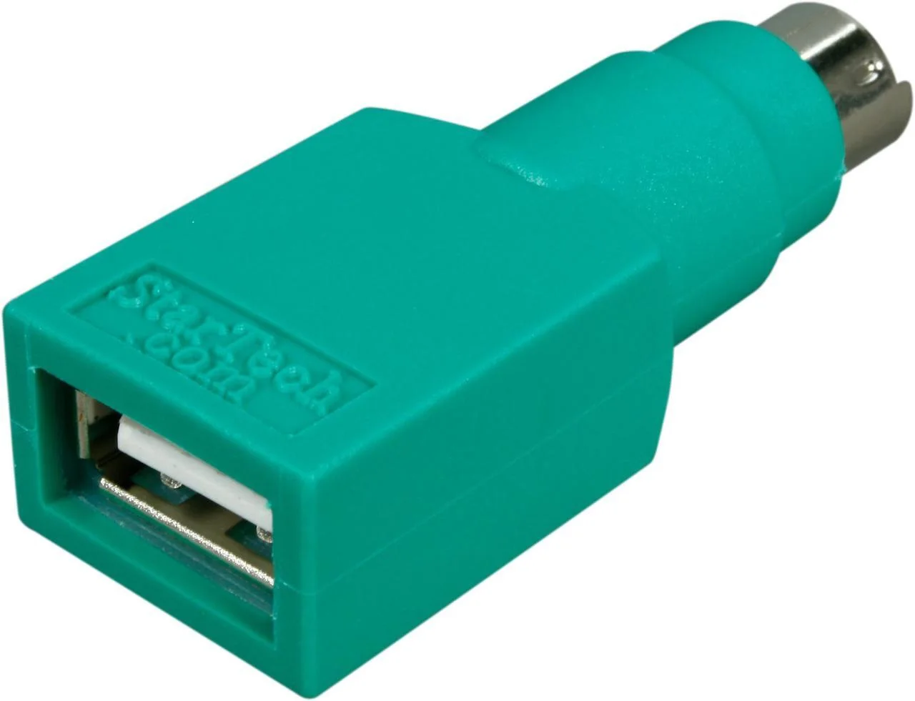 Startech.Com Replacement USB Mouse to PS/2 Adapter StarTech.com Replacement USB Mouse to PS/2 Adapter â€" F/M - 1 x 4-pin Type A USB Female - 1 x 6-pin Mini-DIN (PS/2) Keyboard/Mouse Male - Nickel Connector - Green