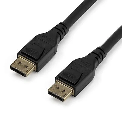 Startech.Com CABLE - DISPLAYPORT 1.4 - 5M 16.4 FT StarTech.com 5 m VESA Certified DisplayPort 1.4 Cable - 8K 60Hz HBR3 HDR - 16 ft Super UHD 4K 120Hz - DP to DP Video Monitor Cord M/M - Cable for Desktop Computer, Monitor, TV, Projector - First End: 1 x 20-pin DisplayPort 1.4 Digital Audio/Video - Male - Second End: 1 x 20-pin DisplayPort 1.4 Digital Audio/Video - Male - 32.4 Gbit/s - Supports up to7680 x 4320 - Shielding - Nickel Plated Connector - VW-1 - 28 AWG - Black