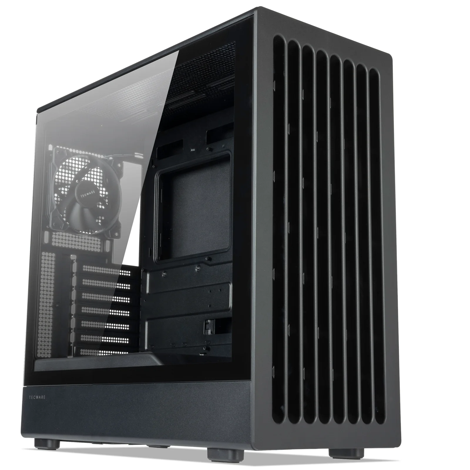 Tecware Titan TG ATX Case w/ 4 x Black Fans (Black)