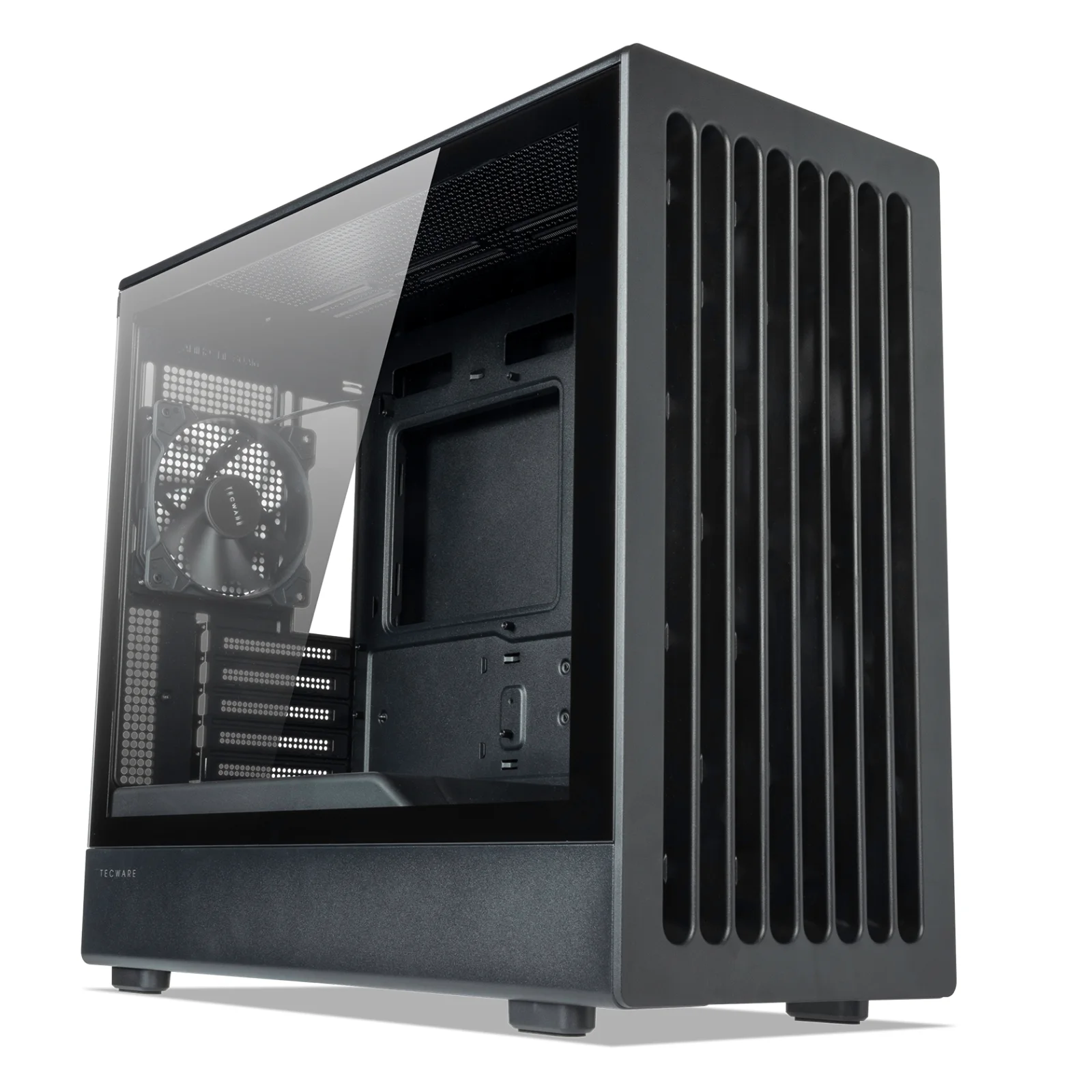 Tecware Titan M TG MATX Case w/ 4 x Black Fans (Black)