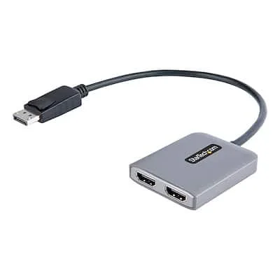Startech.Com DP to Dual HDMI MST HUB 4K 60Hz DP 1.4 StarTech.com Signal Splitter - Plastic - 3840 × 2160 - DisplayPort - 2 x HDMI Out - USB