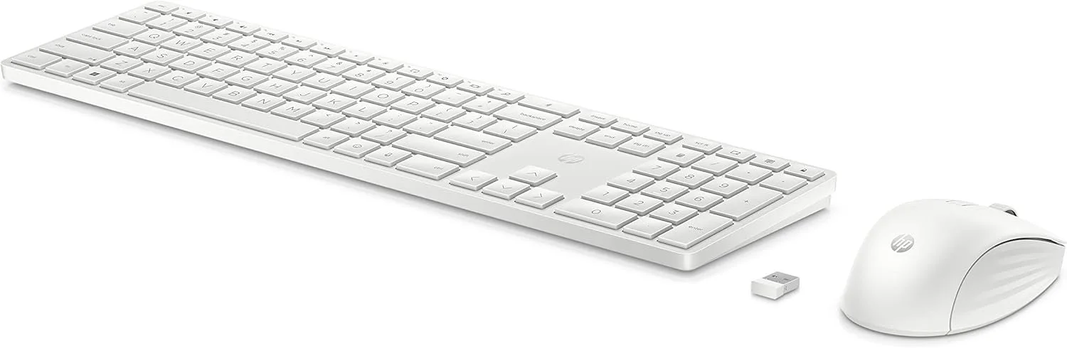 HP 650 WL Mouse + KB Combo White A/P HP 650 Keyboard & Mouse - USB Type A Plunger Wireless RF 2.40 GHz Keyboard - 19 Key - Keyboard/Keypad Color: White - USB Type A Wireless Mouse - 4000 dpi - Scroll Wheel - Pointing Device Color: White - Emoji Hot Key(s) - Symmetrical - AAA, AA - Compatible with PC