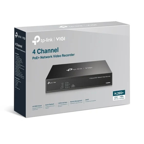 TP-Link VIGI NVR1004H-4P 4 Channel PoE+ Network view 2