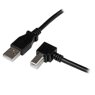 Startech.Com 1m USB 2.0 A to Right Angle B Cable M/M StarTech.com 1m USB 2.0 A to Right Angle B Cable - M/M - Cable for Printer, Scanner - First End: 1 x 4-pin USB 2.0 Type A - Male - Second End: 1 x 4-pin USB 2.0 Type B - Male - 480 Mbit/s - Shielding - 24/28 AWG - Black
