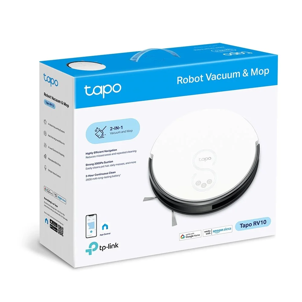 TP-Link Tapo RV10 Robot Vacuum & Mop - 2600mAh, Auto-Charging, Voice Control