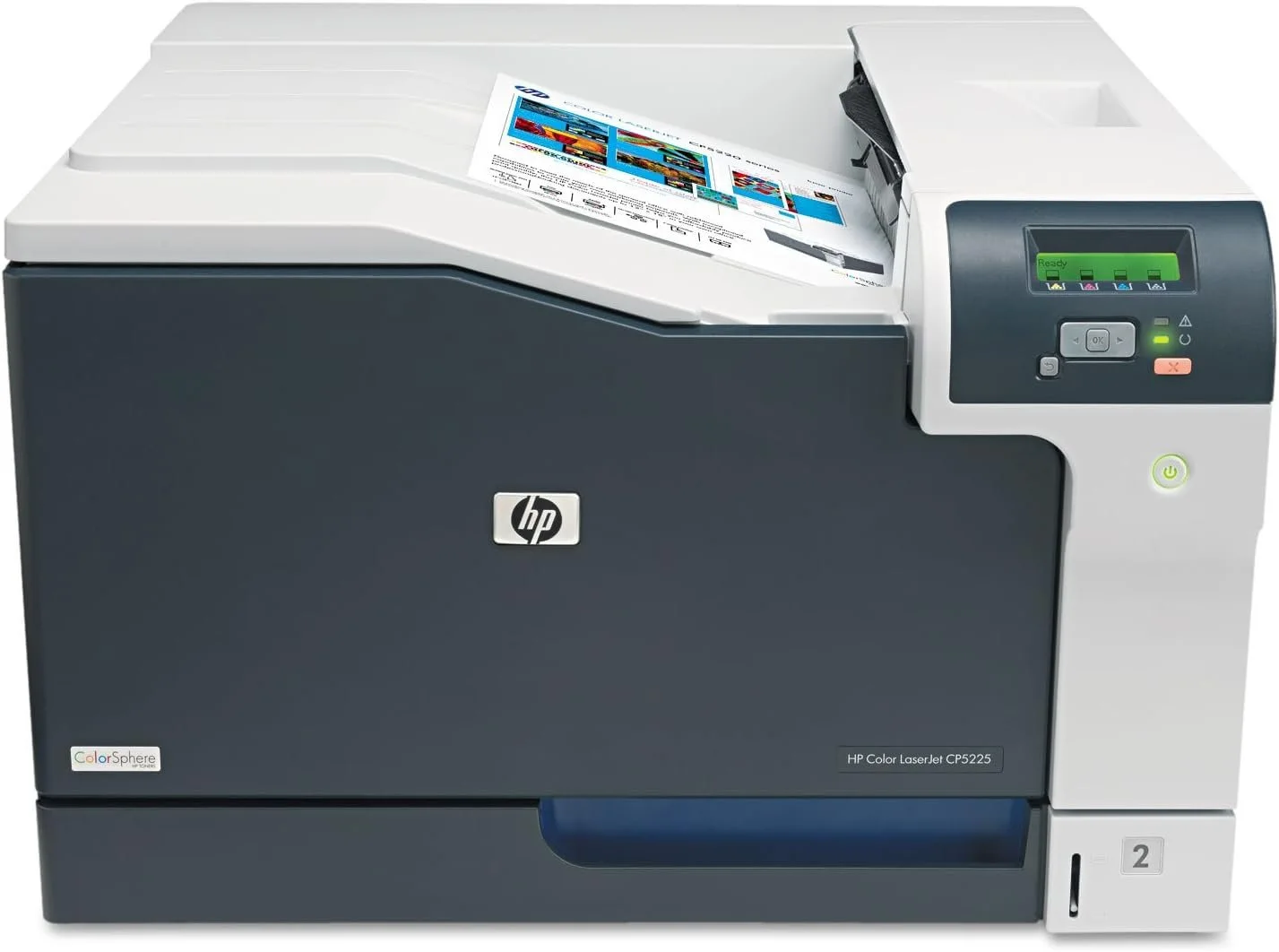 Hp Color LaserJet Pro CP5225dn HP Color LaserJet CP5225dn Printer (A3), Up to 20ppm (letter/A4, black and white/color), first page out: b/w-as fast as 14.5 seconds, letter (as fast as 16 seconds, A4); color: as fast as 15.5 seconds, letter (as fast as 17 seconds, A4), HP ImageREt 3600; Up to 600 x 600 dpi, 540MHz, 192MB, expandable to 448MB via 1 open DDR2 DIMM slot, recommended monthly print volume; 1,500-5,000pages, duty cycle: up to 75,000pages/mth, 100-sheet multipurpose tray 1, 250-sheet in